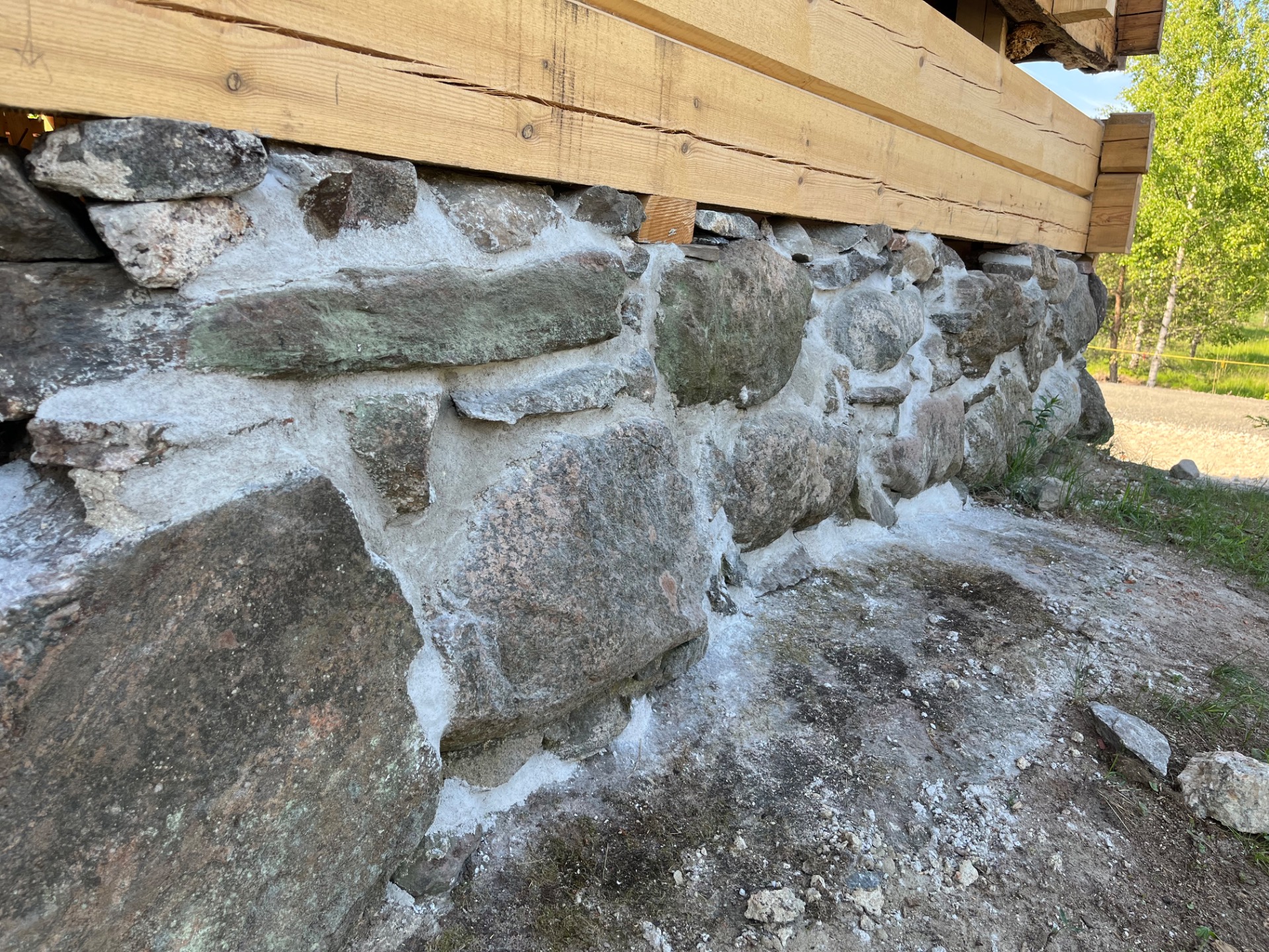 4.6.2026 Sandelsin kivijalan korjaus on edennyt jo pitkälle.